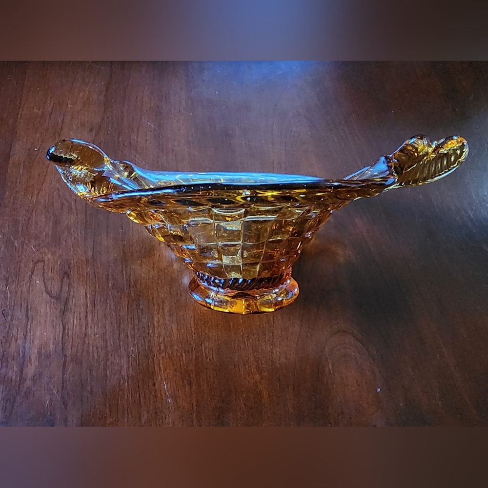 Amber Glass Decorative Bowl